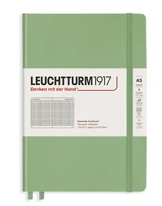 Книга для записей A5 125л кл. "Classic" тв.обл., шалфей, Leuchtturm1917