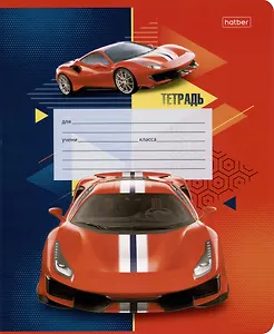 Тетрадь в крупную клетку Hatber, "Мощный и быстрый", 12 листов, в ассортименте