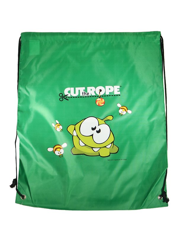 Мешок для сменной обуви "Cut the Rope" зеленый, 210d, полиэстер, Cut the Rope 237275 — 1