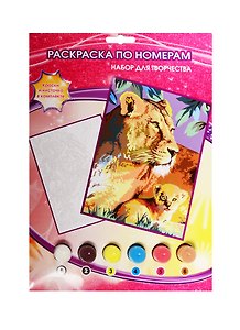 Набор для творч. MultiArt Раскр. по номерам Тигры (6038PB1) (краски/6цв.+кисть) (3+) (упаковка) (в кор. 3х24шт)