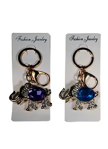 Брелок со стразами Слоник с камнем (19-19) металл