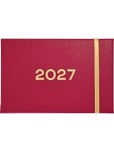 Еженедельник дат. 2027г. А6 64л 160*105 "Color" малиновый, иск.кожа, тв.переплет, резинка, шелкография
