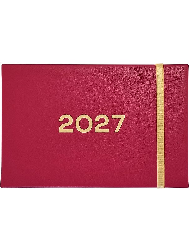 Еженедельник дат. 2027г. А6 64л 160*105 "Color" малиновый, иск.кожа, тв.переплет, резинка, шелкография 3172384 — 1