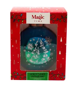 Елочный шар в подарочной коробке LED Ёлочка (стекло) (8x8) (89856)