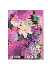 Блокнот А6 40л кл. "Пионы" карт.обл., на скрепке, ассорти, Альт