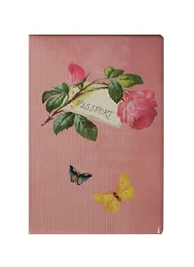 Обложка для паспорта Винтаж с розой (блистер) 9*13см