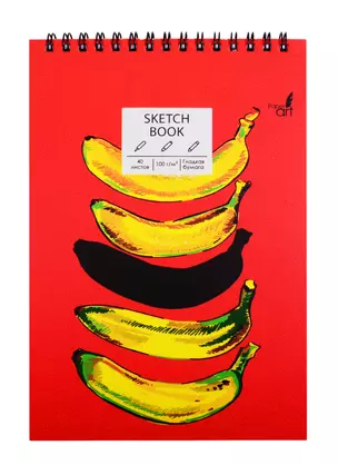 Скетчбук А5 40л "SKETCHBOOK. Banana brain", 100г/м2, евроспираль — 257695 — 1