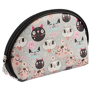 Косметичка на молнии полукруг Мордочки котов (21*13см) (ПВХ бокс) (12-12058-VV-8781)