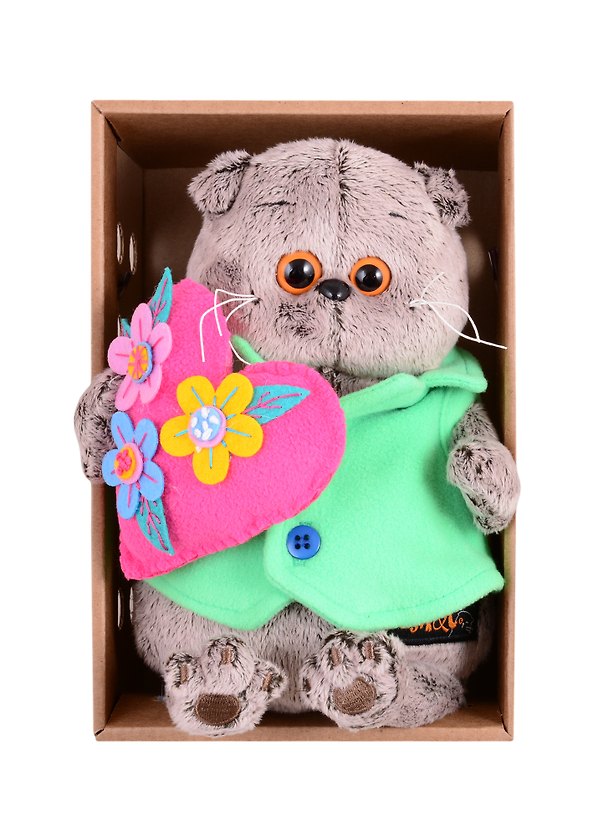 Игрушка мягкая Budi Basa, Басик с сердцем в цветочек (19 см) (Ks19-170) 2834867 — 1