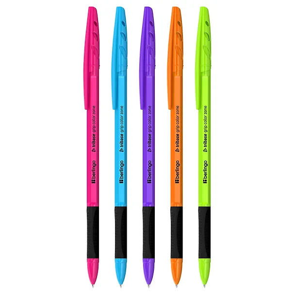 Шариковая ручка синяя 0,7 мм, Tribase grip color zone, Berlingo 3114850 — 3