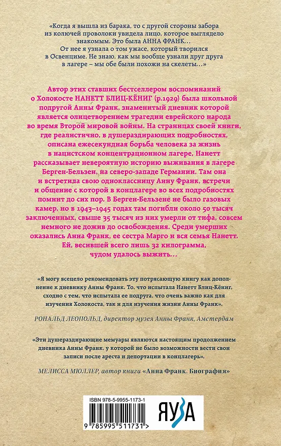 Книга Мои встречи с Анной Франк. Откровения выжившей в концлагере (Наннет Блиц-Кёниг) — 2