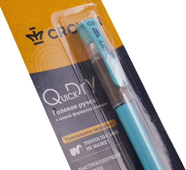 Гелевая ручка синяя, Quick Dry, Crown 3115972 — 4