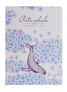 Записная книжка А6 24 листа клетка "Cute whale"