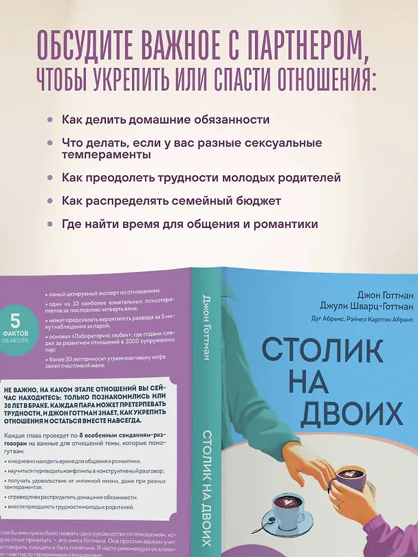 Книга Столик на двоих. 8 важных разговоров, которые сберегут любовь на всю жизнь (Дуглас Абрамс, Джон Готтман, Джули Шварц-Готтман, Рэйчел Карлтон Абрамс) — 7
