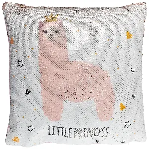 Подушка с пайетками Лама (текстиль) (37х37) (12-00932-987-0)