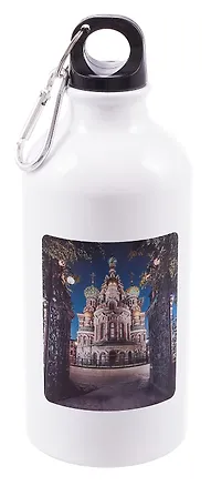 Бутылка с карабином СПб Петербург удивляет (металл) (500мл) (БМ2025-46) 3099361