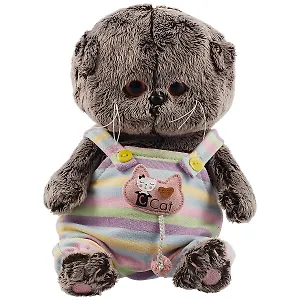 Игрушка мягкая Budi Basa, Басик BABY в полосатом комбинезончике (20 см) (BB-061)