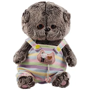 Игрушка мягкая Budi Basa, Басик BABY в полосатом комбинезончике (20 см) (BB-061) 2842563