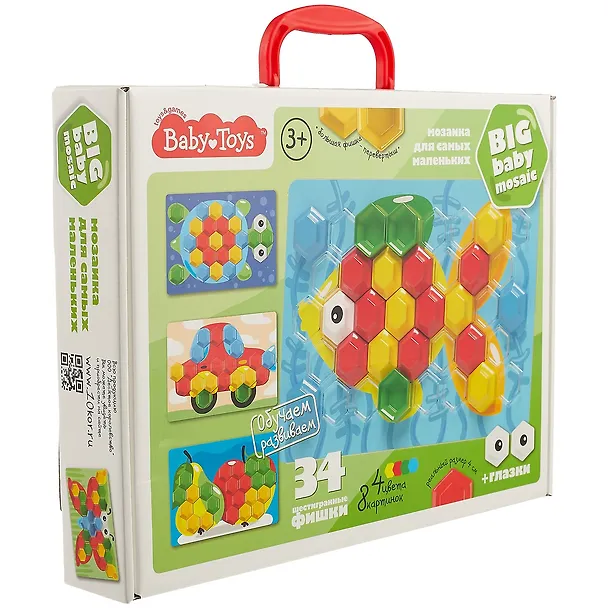 Мозаика для самых маленьких BABY TOYS d40/4 цв. /34 эл 2742621 — 1