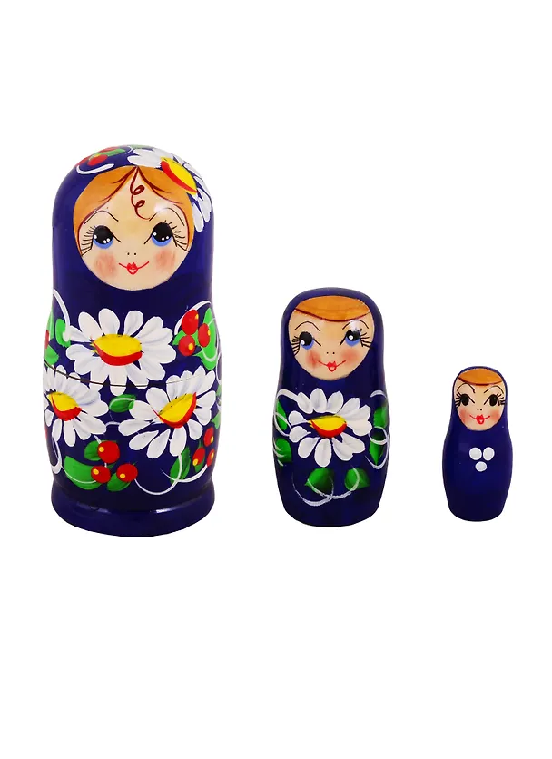 Матрешка 3 в 1 (Цветы, Эскиз 02, Ромашки) (М03110302) 2723819 — 2