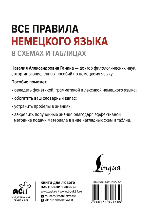 Книга Все правила немецкого языка в схемах и таблицах (Наталия Ганина) — 2