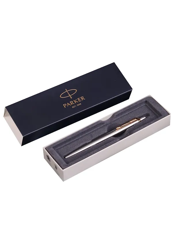 Ручка подарочная шариковая синяя, Jotter Stainless Steel GT, Parker 242818 — 3