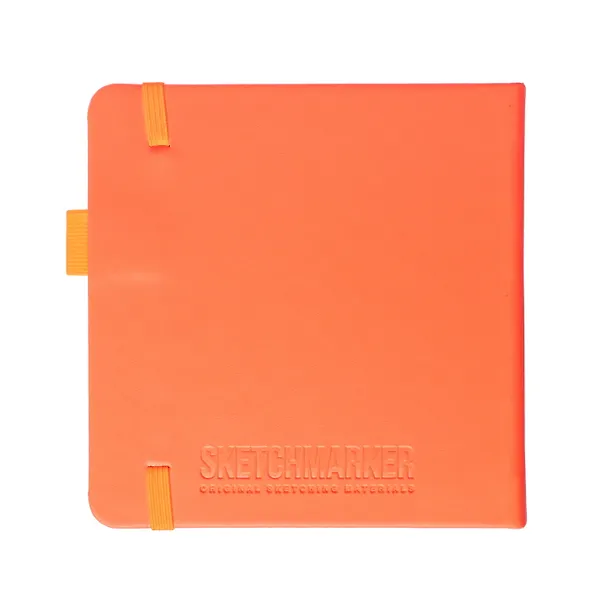 Скетчбук 12*12 80л "Sketchmarker"  неоновый коралл, 140г/м2, слоновая кость, тв.обл. 3012395 — 3