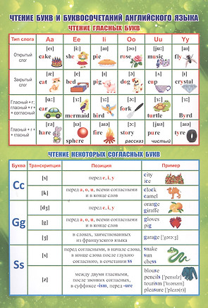 Учебный плакат "Чтение букв и буквосочетаний английского языка" — 2945141 — 1