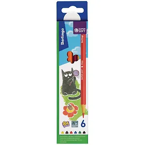 Карандаши цветные Berlingo, "SuperSoft. Жил-был кот", 6 цветов