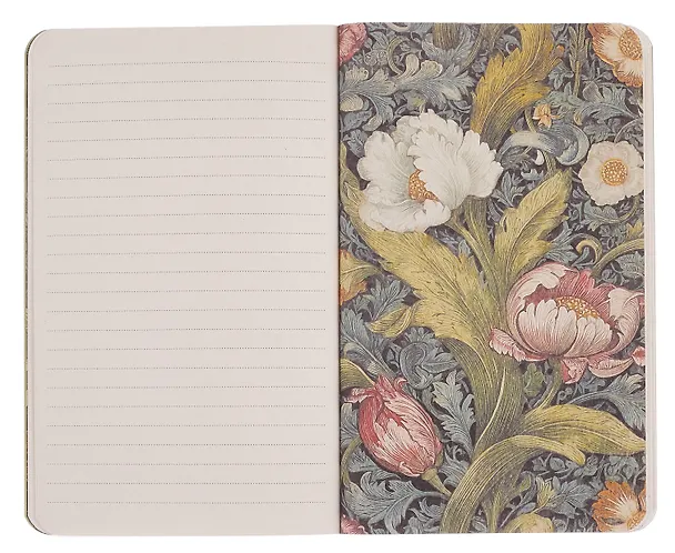 Книга для записей 130*210 32л "FLORA DESIGN. Inspired by William Morris (розовые и голубые цветы)" скрепка 3125593 — 5