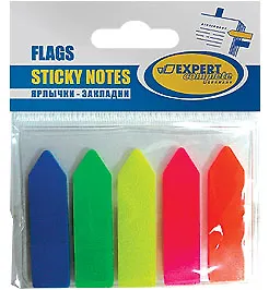 Закладки самоклеящиеся 45*12мм 25л*5цв "Стрелки" пласт.диспенсер, европодвес, Expert Complete 222544