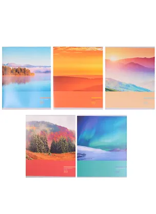 Тетрадь в клетку Unnika, "Красочные пейзажи", 80 листов, в ассортименте 244090