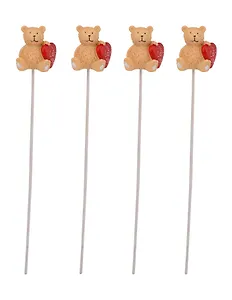 Сувенир Феникс Декоративное украшение  "Сидящий мишка" деревян. (26.5*9.5*1.7см, 4 шт) 36942