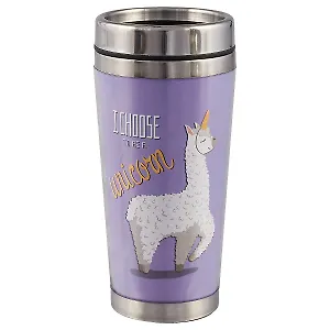 Термостакан Лама-единорог (пластик) (400мл)