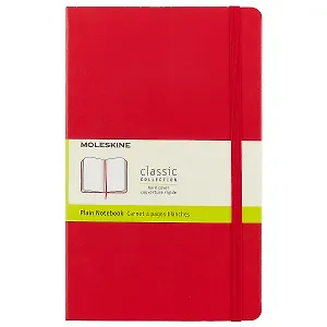 Книга для записей Moleskin Classic Large, твёрдая обложка, красная, 120 листов, А5