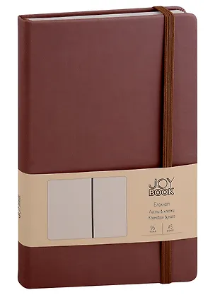Книга для записей А5 96л кл. "Joy Book. Горячий шоколад" иск.кожа, тонир.блок, скругл.углы, ляссе, резинка, карман на задн.форзаце 2990276