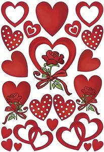 Наклейки "Сердце и роза"