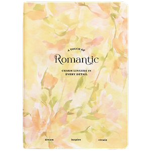 Ежедневник дат. 2027г. А5 176л 140*200 "Romantic" желтый, иск.кожа, интегр.переплет, тисн.фольгой, карман, 2 ляссе, скругл.углы
