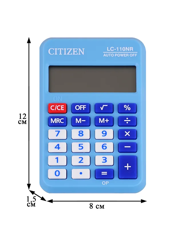 Калькулятор 08 разрядный карманный, синий, CITIZEN LC-110NBL 234968 — 4