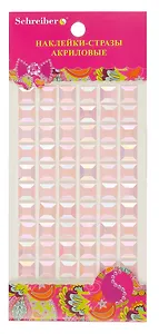 Набор для творчества, Schreiber/Шрайбер, Наклейки-стразы акриловые Квадратные, 10*22см, в асс.