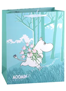 Пакет А4 32*26*12 MOOMIN "Муми-тролль с букетом" дет., бум.мат.ламинат