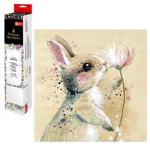 Набор для творчества. Алмазная мозаика "Зайка с цветочком", 30 х 30 см 2958186