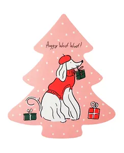 Открытка одинарная 13,6*12см Ёлочка. Собачка в берете