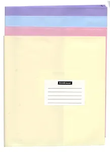 Обложки д/тетрадей и дневника 12шт "Fizzy Pastel" 212*395мм, 100мкм, кл.край, стикер д/подписи, ErichKrause