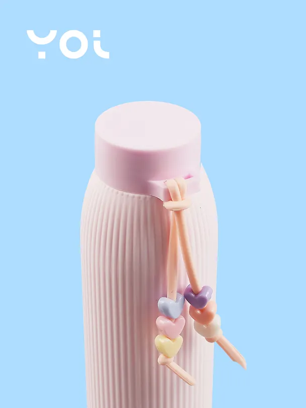 Бутылка с подвесом Yoi, "Сердечки. Пастель", стеклянная 310 мл 3025071 — 3