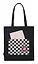 Сумка-шоппер с карманом Клетка с иероглифом (черная) (текстиль) (СК2024-271) — 3033734 — 2