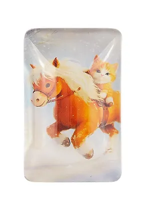 Новогодний магнит Лошадь и котик (3,5х5,5) (стекло) 3105311