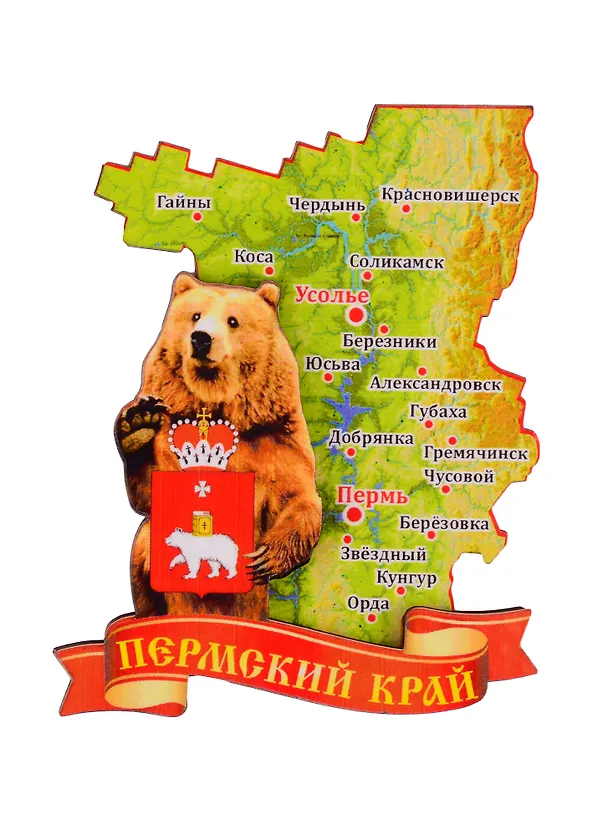 ГС Магнит Пермь Карта края (дерево) (7,5см) 2730912 — 1