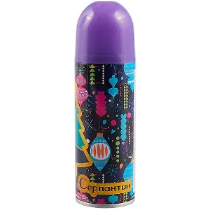 Синтетический серпантин в спрее для новогоднего декорирования (фиолетовый) (250 мл) (5х17)