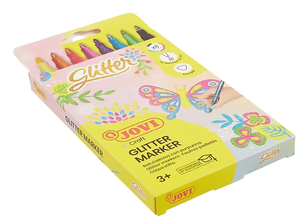 Фломастеры «Glitter» Carioca, 8 цветов, с блестками, смываемые 3050907 — 4